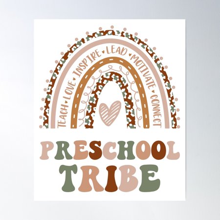 Preschool Rainbow Graphic For Teacher Gift Poster Wall Art Modern Wall Decor For Living Room Bedroom 16x24 UNFRAMED