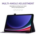 thumbnail image 3 of Allytech Case for Samsung Galaxy Tab S9 FE/S9 11.0" 2023 (SM-X510/X516B/X518U/X710/X716B/X718U) with Pen Holder & Card Pocket, Kickstand Multi-Angle Viewing Shockproof Soft TPU Back Cover, Purple, 3 of 9