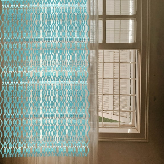 WASHWEPE Foil Fringe Curtains Sky-Blue 78.7x39.4in Plastic Pet 3Sets Party Decoration Backdrop