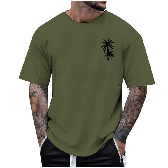 JAJAHO Men's Short Sleeve T Shirts Hawaiian Shirts For Men Summer Beach Vacation Clothes Tropical Printed Loose Fit Graphic Tee Stylish Tops