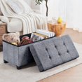 thumbnail image 5 of Ornavo Home 30 Inch Folding Storage Ottoman with Storage Bench, Large Storage Ottoman Bench, Storage Chest, Foot Rest Stool, Bedroom Bench with Storage, 5 of 5
