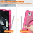 thumbnail image 5 of ELEHOLD Hybrid Rugged Case for iPad Pro 11" 2022/2021/2020/2018, Dual-Layer Protective Heavy Duty Shockproof Case with 360° Rotatable Handstrap Foldable Kickstand Crossbody Shoulder Strap,Rose, 5 of 8