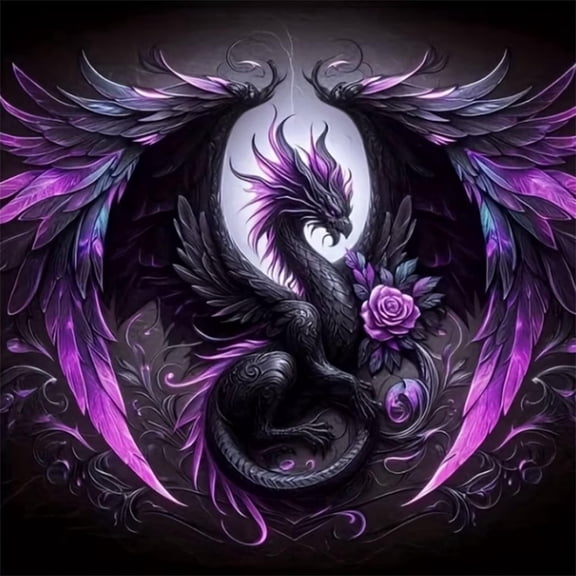 CSZPPQAF Dragon Diamond Painting Kits for Adults, Full Drill Round Gem Art Craft,13.8"×13.8"