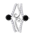 thumbnail image 2 of Aonejewelry 0.75 Ct . Ttw Black and White Diamond Engangement Ring In 10K White Gold, 2 of 4