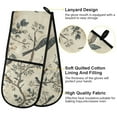 thumbnail image 2 of Yayeee Double Oven Mitt Kitchen Heat Resistant Baking 35" x7" Quilted Glove, Beige Birds, 2 of 6