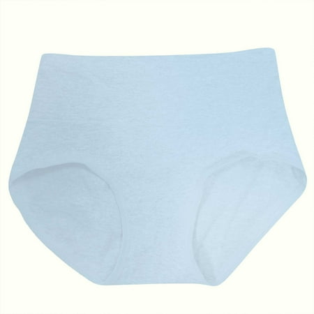 3 Packs Womens Underwear High Waisted Plus Size Solid Color Briefs Panties for Women XXL Sky Blue