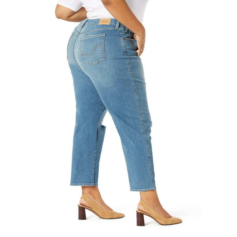 Levi Strauss Signature Women s Plus Size Heritage High Rise Straight Jeans Walmart