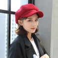 thumbnail image 5 of Happy Date Newsboy Hats for Women, Women Newsboy Hats Winter Felt Retro Solid Color Fashion All-Match Newsboy Cap, 5 of 9