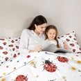 thumbnail image 4 of Erosebridal Cute Ladybug Full Size Comforter Sets for Girls, Chic Daisy Bedding Sets, Polka Dots Reversible, 3pcs, 4 of 6
