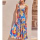 thumbnail image 1 of Vestido De Tirantes, Falda Larga De Verano Amigable Con La Piel Tela De Poliéster Con Dobladillo De Línea A Para Fiesta En La Playa Para Ropa De Calle, 1 of 6