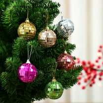 Luoshdecor 6Pcs Christmas Disco Ball Decorations ,Reflective Mirror Ball Ornaments,Hanging Mirror Ball Ornaments, for Party Wedding Christmas Tree Decor Holiday Party Supplies