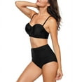 thumbnail image 4 of KISSMODA Womens Two Piece Black Bathing Suit High Waisted Swimsuit Tummy Control SwimwearXL, 4 of 5