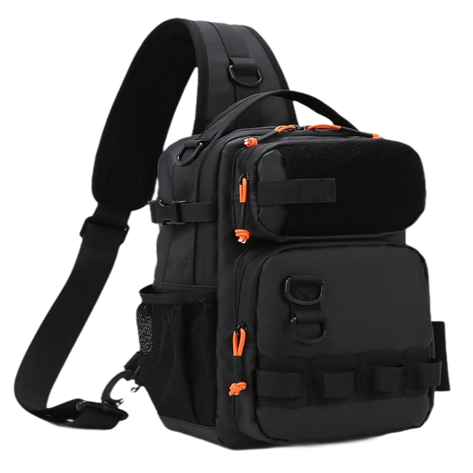 harayaa Bag of Light Fishing Equipment with Front Pockets And Higher Than Zipper, Sports Black
