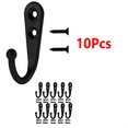 thumbnail image 3 of 10 piezas de ganchos pequeños negros montados en la pared con 20 tornillos para colgar bolsa, bata, Tomshoo  Gancho de pared, 3 of 6