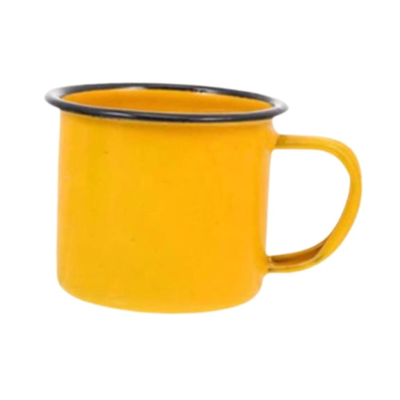 Esquirla Enamel Coffee Mug Lightweight Portable Drinking Cup Creative Tea Mug Stylish Tableware with Comfortable Handle Suitable for Home Use Office Kitchen Yellow