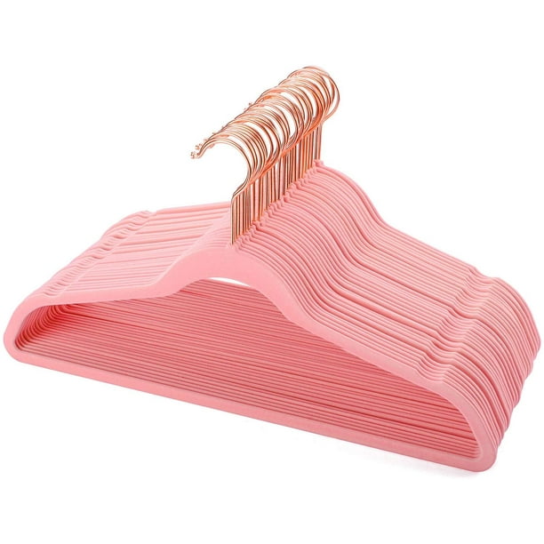 House Day Pink Velvet Hangers Non Slip 360 Degree Swivel Hook For Coats 60 Pack Walmart Com Walmart Com