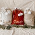 thumbnail image 2 of Holiday Santa Sack Terciopelo suave de buena calidad con grandes sacos de Navidad de terciopelo con monograma de Pom Pom, 2 of 4