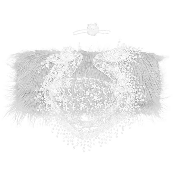 KAKOWELY 1 juego de accesorios para fotografía de bebés, manta mullida para recién nacidos, diadema decorativa