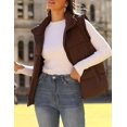 thumbnail image 3 of Women Sleeveless Warm Jackets Casual Stand Collar Puffer Vest Zip Up Quilted Jacket Winter Outerwear Coat, 3 of 6