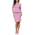 thumbnail image 2 of INSPIRE CHIC 2 Piece Suit Skirt Sets for Women Business Short Sleeve Blazer and Pencil Skirts Formal Office Casual Outfits L Pink, 2 of 5