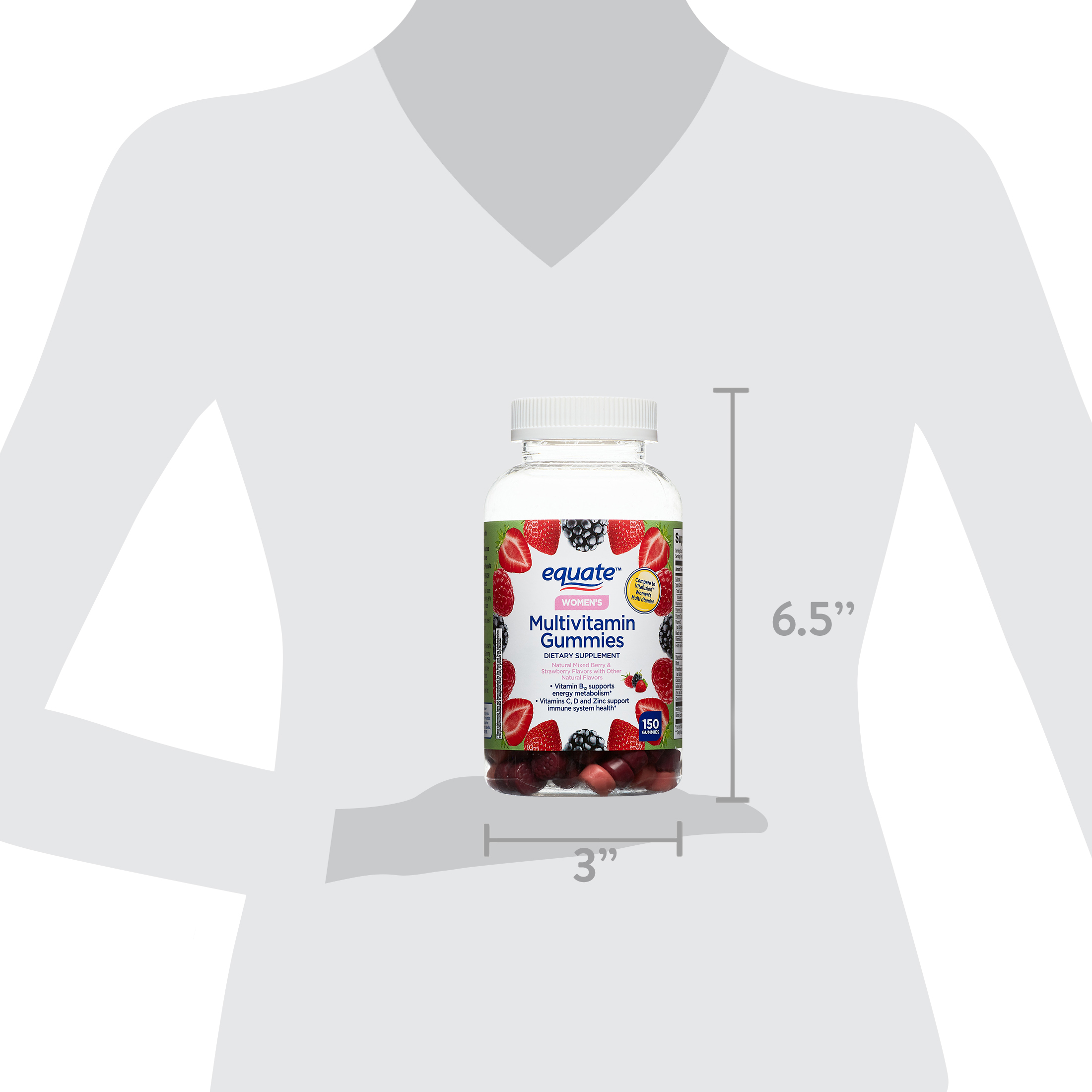 Equate Women's Multivitamin Gummies Mixed Berry photo 8