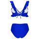 thumbnail image 5 of Trajes de Baño de Mujer de Cintura Alta Cuello en V Ruffle Sólido, Ajuste Apretado Reunión Dividido Conjunto Sexy, 5 of 7