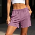 thumbnail image 3 of MLCDZ Womens Bermuda Shorts Elastic Waist Athletic Loose Running Comfy Long Yoga Shorts with Pockets Summer Golf Workout Holiday Short Pants, 3 of 6
