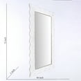 thumbnail image 6 of Expobazaar Wall Mirror | Rustic White Solid Wood Handcarved Wave Design Rectangle Mirror Accent | 36"x72", 6 of 6