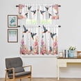 thumbnail image 4 of Kitchen Window Curtains Valance and Tier Set, Spring Hummingbird Blossom Flower Rod Pocket Tier Curtain Valance Set, Rustic Pastoral Style Light Filtering Cafe Curtains for Bedroom Living Room, 4 of 9