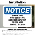 thumbnail image 3 of (2 Pack) Safety Zone No Trespassing No Shooting Within OSHA Notice Sign, 3 of 7