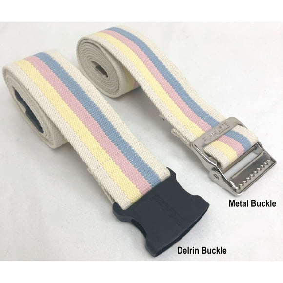 Skil-Care 252071 Ceinture en Coton, Sangle Robuste, Boucle en Métal - Rayures Pastel