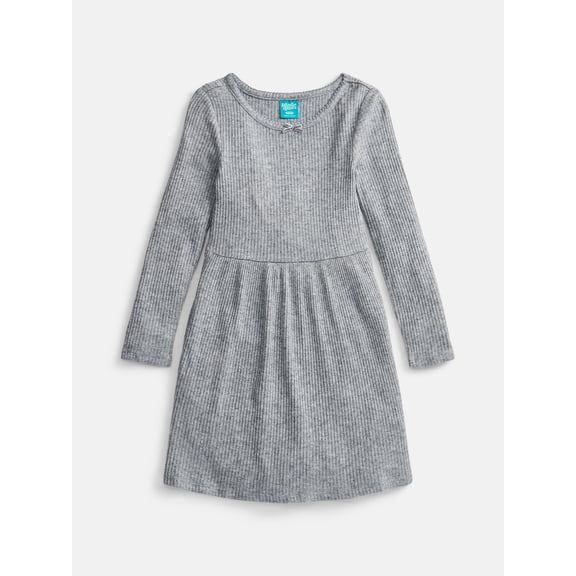 Wonder Nation Girls' Shimmer Knit Dress with Long Sleeves, Sizes 4-18 & Plus