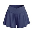 thumbnail image 3 of uublik Athletic Shorts Women Tennis Skirts Shorts High Waisted Golf Skort for Workout Pickleball, Navy, 3 of 5