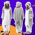 thumbnail image 4 of Veyryth Unisex Cheese Cat Adult Onesie Pajamas, Polar Fleece Animal Pajamas，One-Piece Sleepwear for Men and Women Size M, 4 of 7