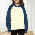 thumbnail image 2 of Taqqpue Girls Oversize Hoodies Casual Sport Color Blocked Hooded Sweatshirt Fall Winter Plus Size Pullover Tops with Pocket for Kids, 2 of 9