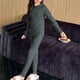 thumbnail image 1 of Conjuntos de blusas y camisas de cuello redondo y manga larga para niños, ropa de dormir de cuello redondo, conjunto de manga larga lisa, pantalones largos, ropa de hogar gruesa, prendas de poliéster, 1 of 6