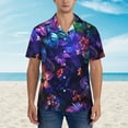 thumbnail image 2 of Pofeuu Magic Colorful Forest Leaves Print Hawaiian Shirt for Men Sleeves Casual Button Down Summer Beach Dress Shirts T-Shirts,X-Large, 2 of 7