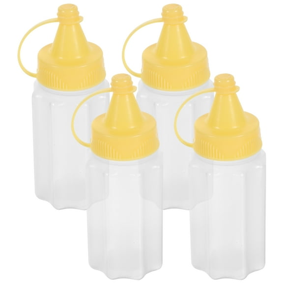 4 mini botellas exprimibles para condimentos, kétchup, mostaza pequeña para aderezo de ensaladas.
