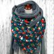 thumbnail image 1 of Bufandas con botones para mujer, Foulard para mujer, forro polar cálido con estampado navideño, bufanda con hebilla triangular, guantes para el cuello, bufandas suaves, chales, 1 of 5