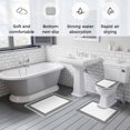 thumbnail image 5 of White Greek Key Bath Mat 3 Piece Bathroom Rug Set, Geometric Greece Ancient Farmhouse Geo Non Slip Bath Rug Contour Mat and Toilet Lid Cover, Absorbent Shower Mats Soft Bath Rugs and Mats Sets, 5 of 8