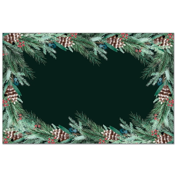 CounterArt "Green Garland" 24 Sheet Reusable Premium Paper Stock Placemats