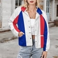 thumbnail image 3 of Jackets for Women Winter Coat Jackets Flannel Stand Collar Jacket(French Flags (France),Size:S-4XL), 3 of 7