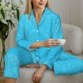thumbnail image 6 of Haiem Sky Blue Glitter Pattern Women’s Long-sleeve Sleepwear,Sleepwear Set,2-piece Loungewear Set,Soft PJs Comfy Nightwear with Pockets-X-Large, 6 of 7