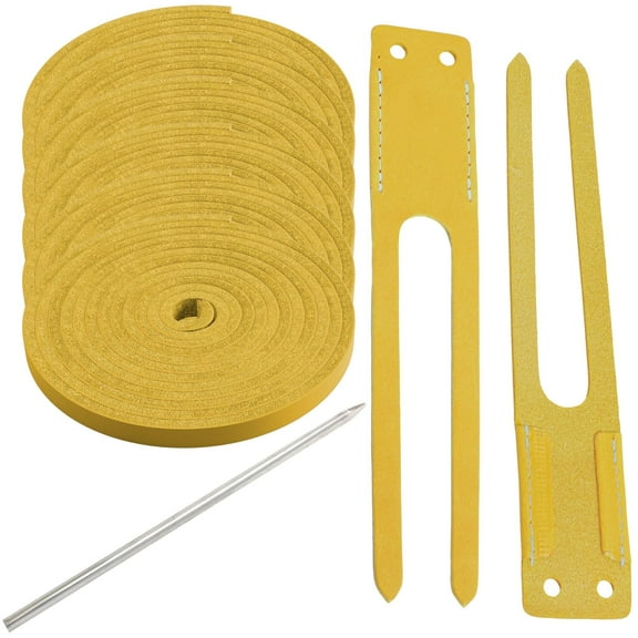 TOFL Baseball Glove Lace Kit | 6 Leather Glove Laces, a Lacing Needle, Set of Thumb & Pinky Straps | Heavy Duty Cowhide for Baseball & Softball Glove Relacing Kit | Mango