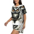 thumbnail image 2 of Fotbe Whimsical Owl On Branch Print Pajama Set for Women 2 Piece Loungewear Short Sleeve Tops and Shorts Set Soft Sleepwear-XX-Large, 2 of 7