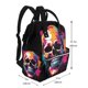 thumbnail image 2 of Fotbe Colorful Skull Mochila Maternidad - Lona de Sarga Impermeable, Mochila de Pañales de Gran Capacidad con Múltiples Bolsillos y Correas Ajustables, 2 of 6
