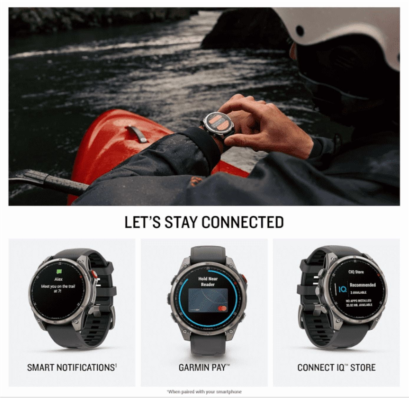 Garmin Fenix 8 Pro - 47mm AMOLED Sapphire Premium Connected Multisport GPS Smartwatch, inReach, Titanium & Graphite/Black Silicone Band w/ Wearable4U Black Earbuds Bundle