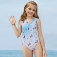 thumbnail image 5 of FOR U DESIGNS Stretchy One Piece Swimsuit Teen Purple Moon Star Sleeveless Swimwear for Girls 11-12 Years Old Adorable Blue Dancing Gymnastics Leotard, 5 of 8