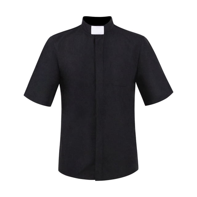 Anime Halloween Misionero cosplay Sacerdote cosplay Camisa negra de manga corta