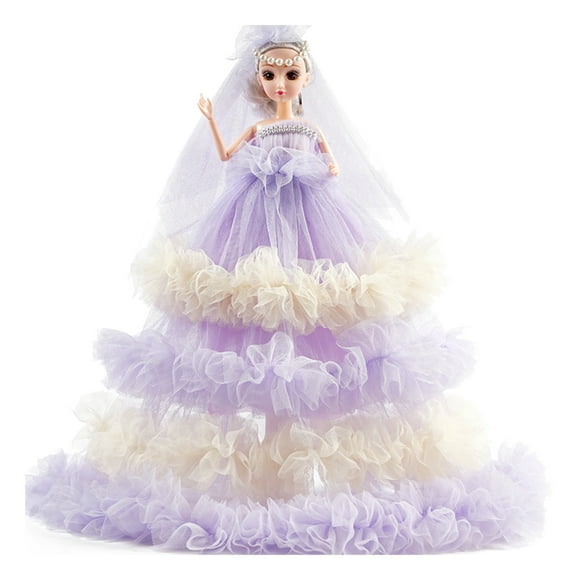 Injueey Baby Doll Dress Newborn Home School Nursery Dormitorio Vestir Juguete Adorable Cumpleaños para Niños Niños Decoración Violeta Injueey HA073524-05